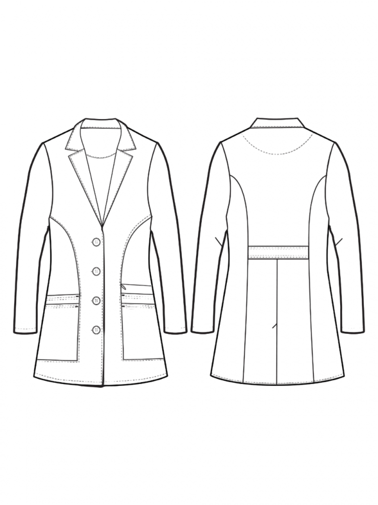 Women 3 Pocket Length Lab Coat by MED COUTURE. 
