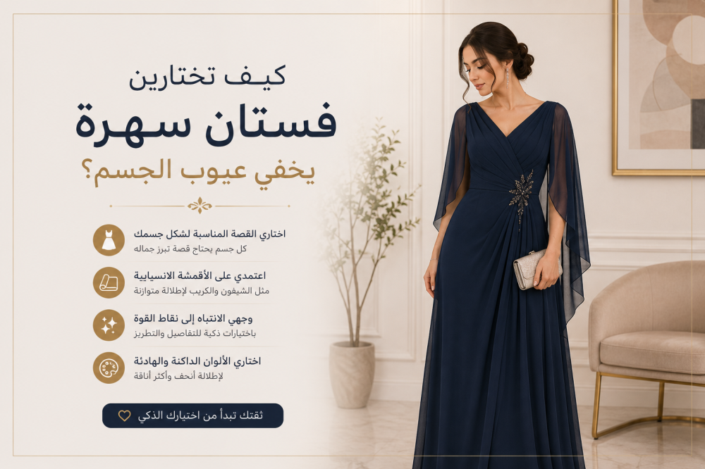 كيف تختارين فستان سهرة يخفي عيوب الجسم؟