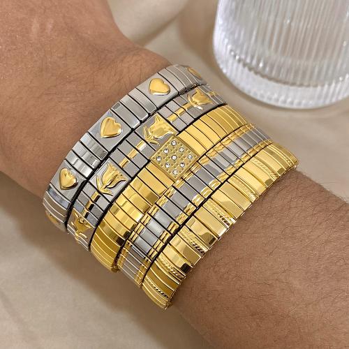 سوار قابل للتعديل مطلي بالذهب 18K