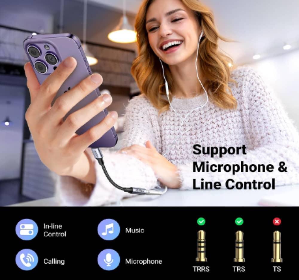 وصلة UGREEN لمحول سماعات الرأس لآيفون من لايتنينج إلى 3.5 ملم، معتمد من Apple MFi،