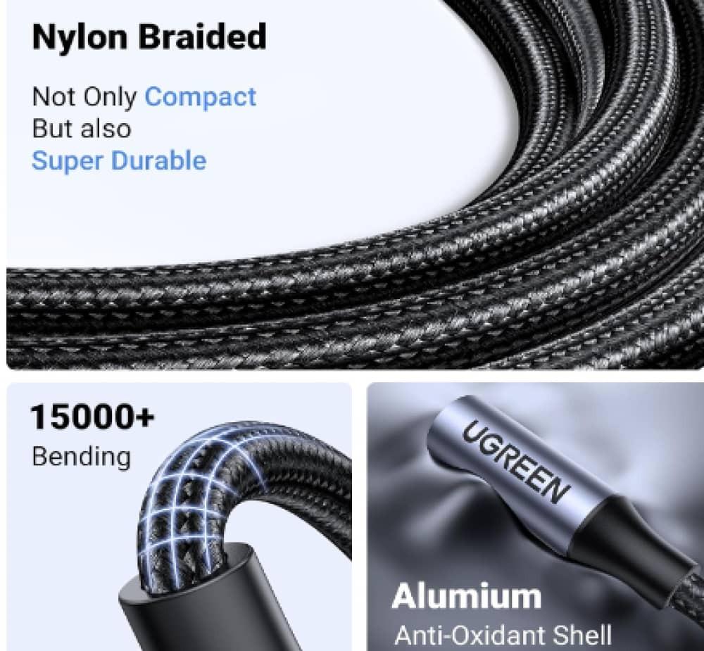 وصلة UGREEN لمحول سماعات الرأس لآيفون من لايتنينج إلى 3.5 ملم، معتمد من Apple MFi،