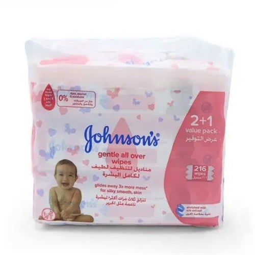 Johnson's Baby Wipes Gentle All Over Cleansing 216 Wipes الزهرة