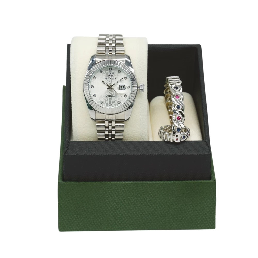 Shiny silver shop watch