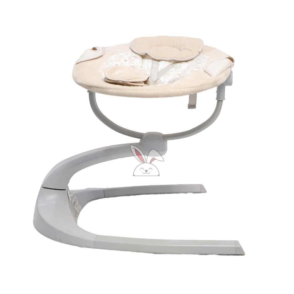 كرسي هزاز كهربائي للاطفال باللونين الرمادي والبيج Gray and beige electric baby rocking chair