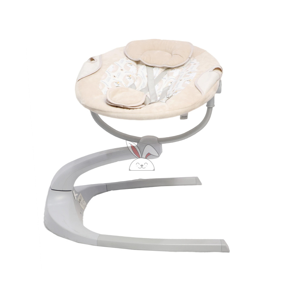 كرسي هزاز كهربائي للاطفال باللونين الرمادي والبيج Gray and beige electric baby rocking chair