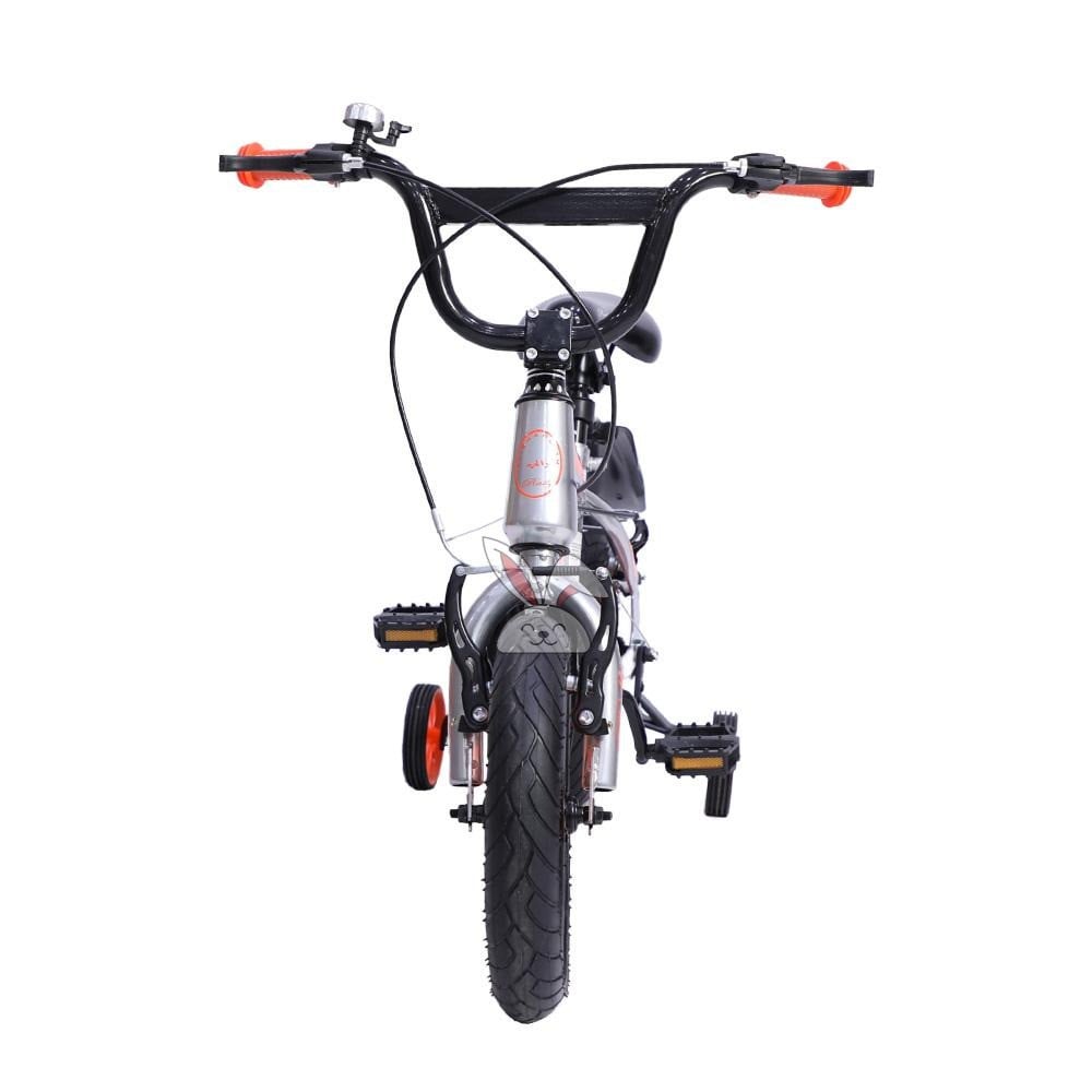 دراجة اطفال باللونين الرمادي و البرتقالي Gray and red kids bike