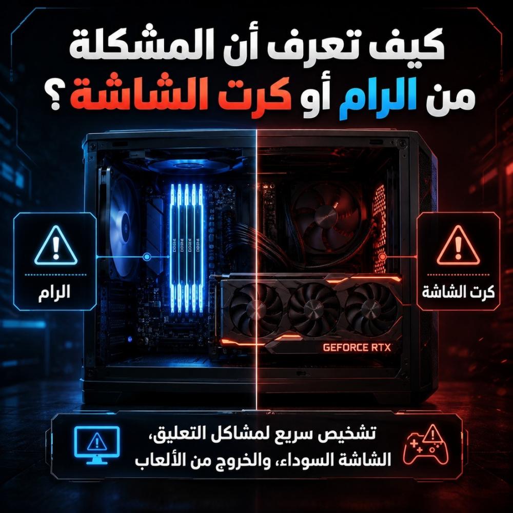 مشكلة الرام أم كرت الشاشة؟ دليل التشخيص – ايوس AYOS