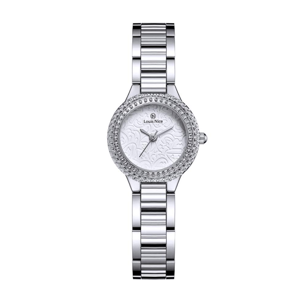 ساعة نسائية جذابة باللون الفضي