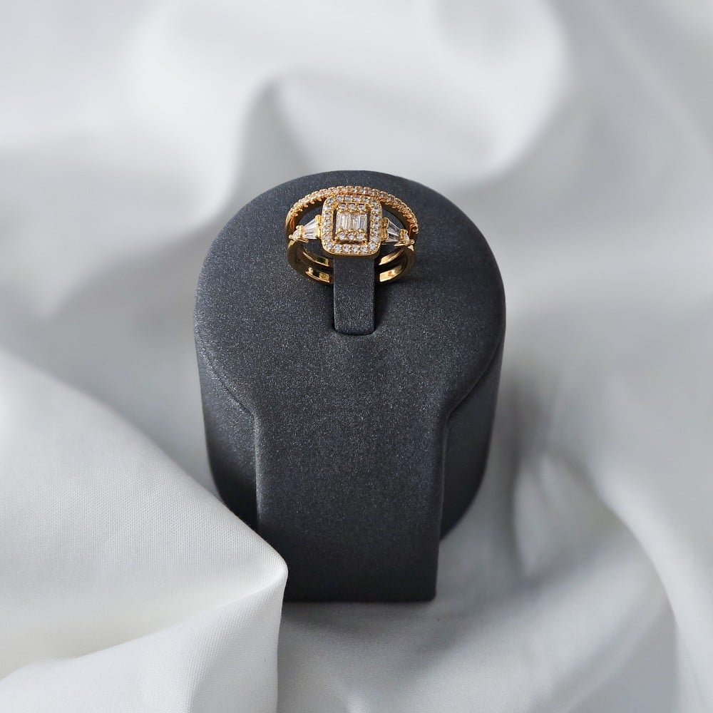 فضي ذهبي فاخر دقة الالماس زراكون خواتم خاتم اكسسوارات اطقم اساور