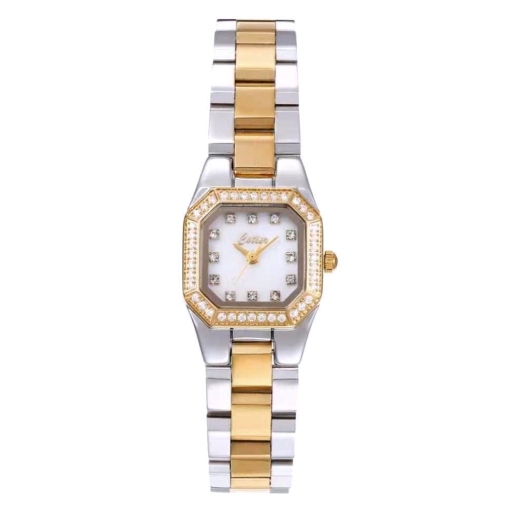 ساعة نسائية ناعمة جدا باللون الفضي والذهبي