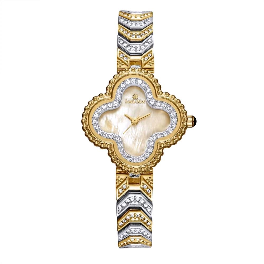 ساعة نسائية راقية باللون الفضي والذهبي