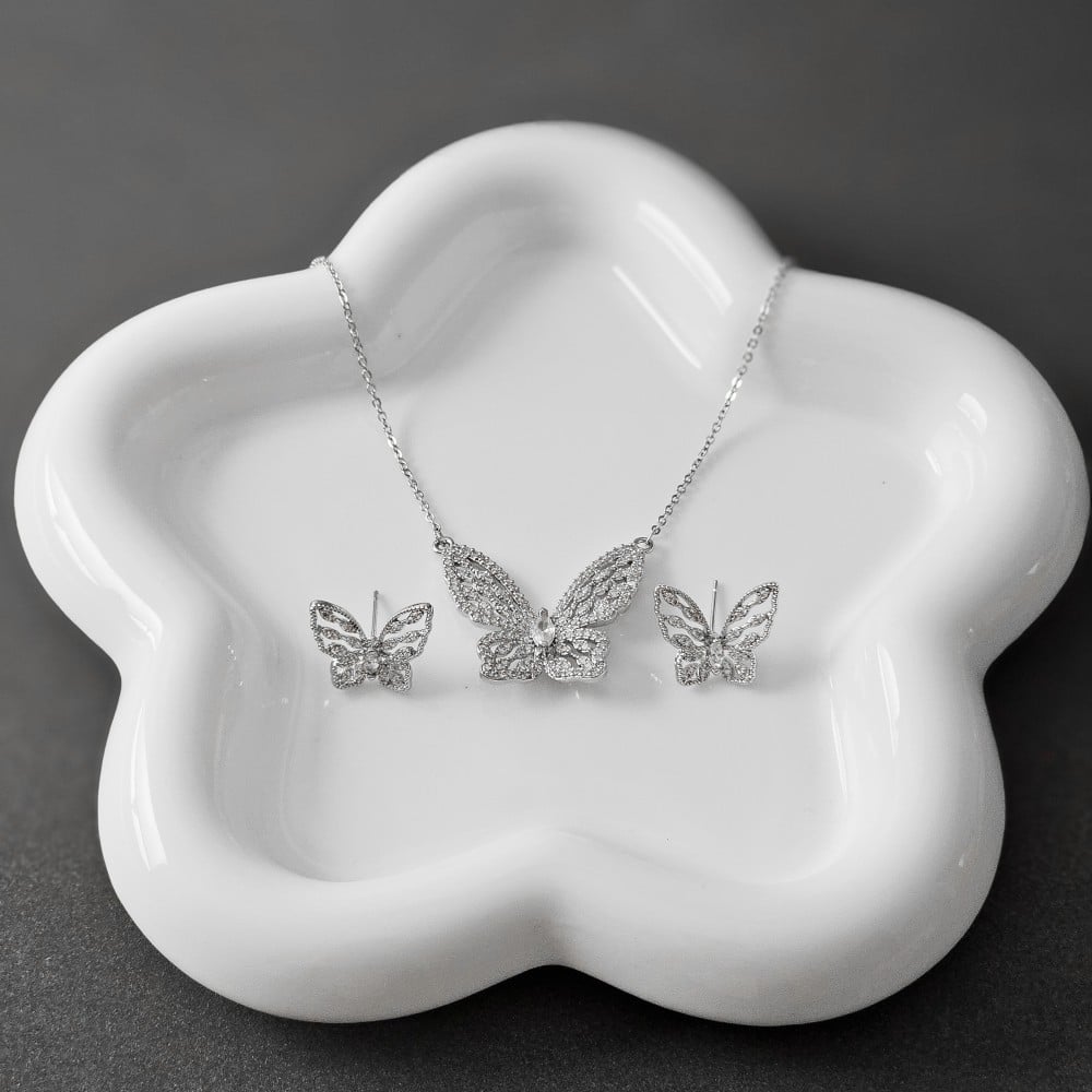 فضي ذهبي فاخر دقة الالماس زراكون سلسال مع حلق اكسسوارات اطقم اساور