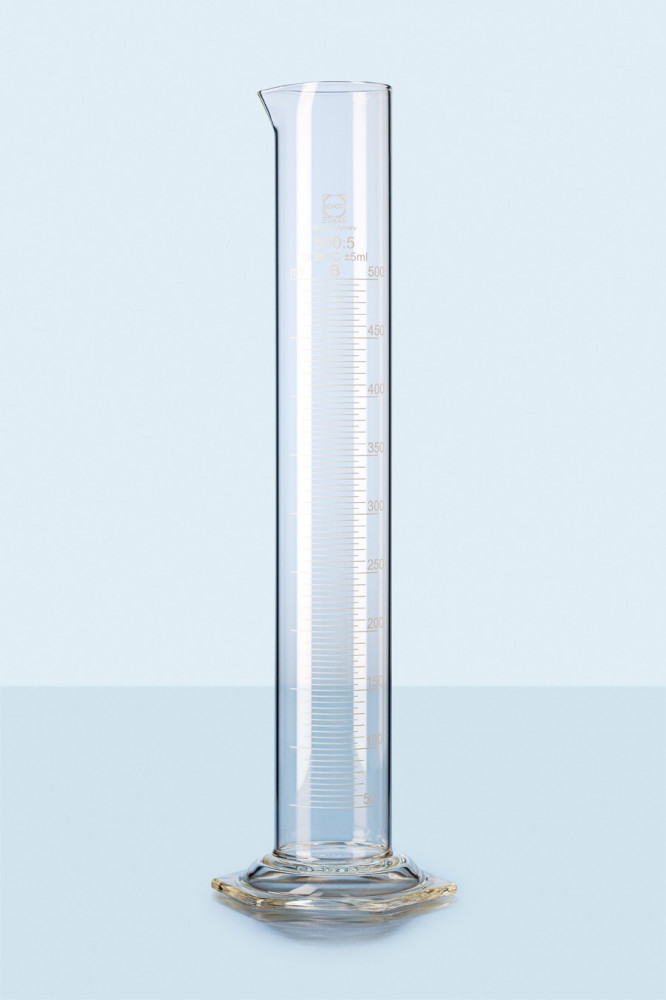 DURAN® Measuring cylinder, hexagonal base, class B, white graduation, 100 ml EACH - 213962408 - 2139624
