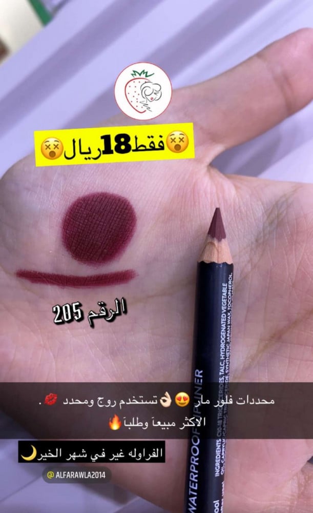 ليب لاينر شفاه مقاوم للماء ستايل ماتيك من ماركة فلورمار - 205