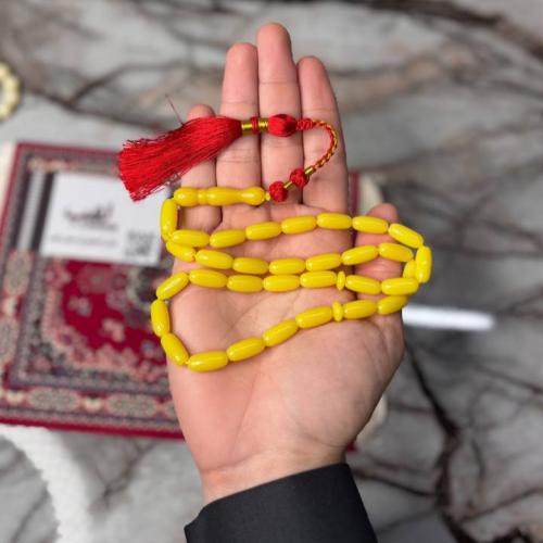 سبحه بكلايت اصفر كركوشه حمراء