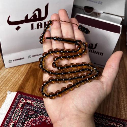 سبحة بكلايت عسلي شفاف تمليكة