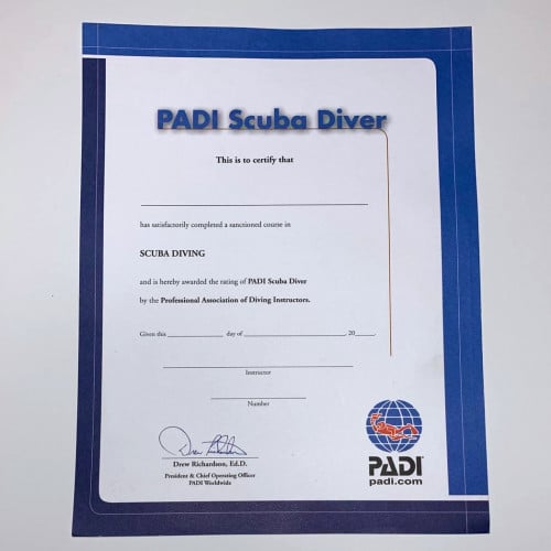 شهادة غواص سكوبا