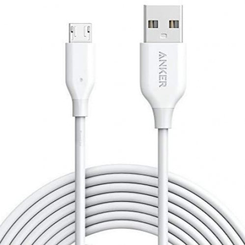 كيبل أنكر مايكرو يو اس بي باور لاين 1.8 متر أيبض