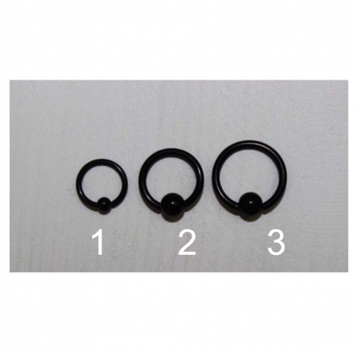 14g-16g Black Captive Bead Hoop