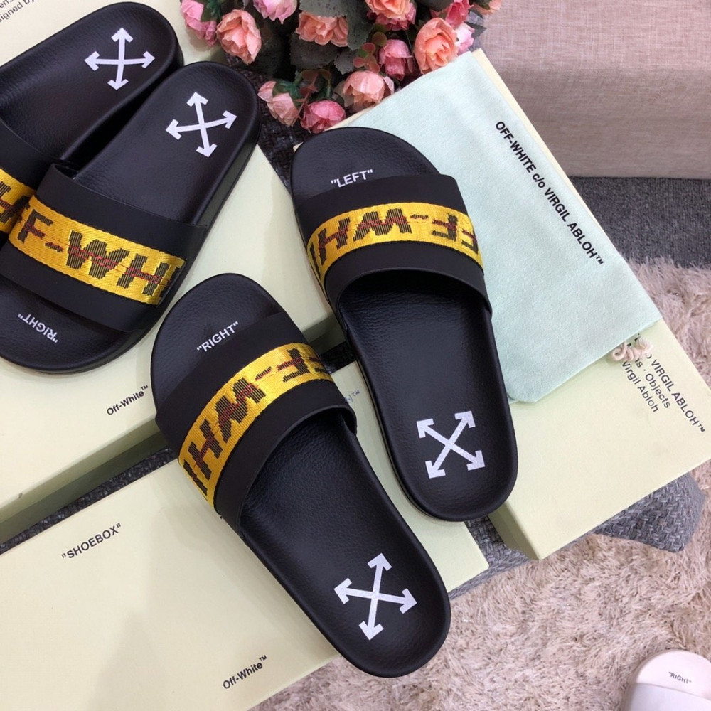 Off white 2024 slippers men