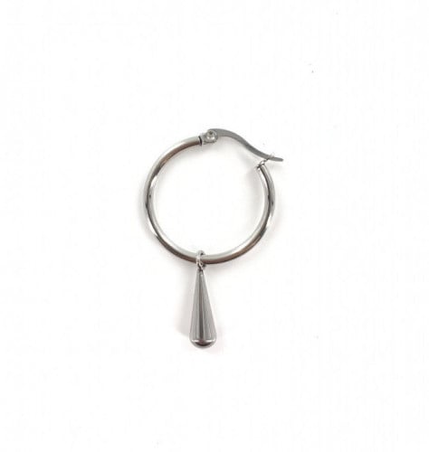 Hoop With Tear Drop Dangle (Pair)