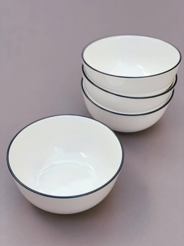 اناء حساء سيراميك - ابيض / اسود