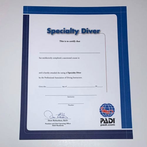 شهادات غواص تخصصات