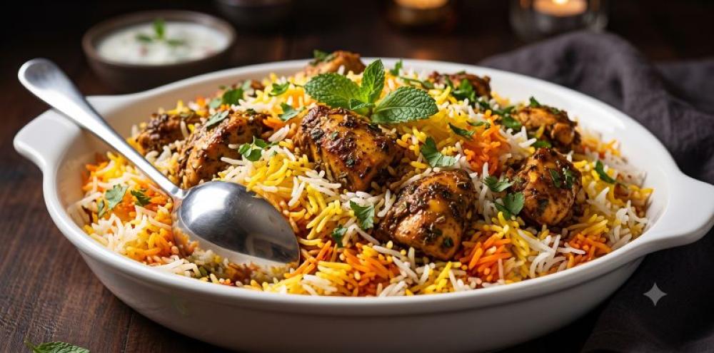 طريقة عمل برياني الدجاج بالنعناع بخطوات سهلة