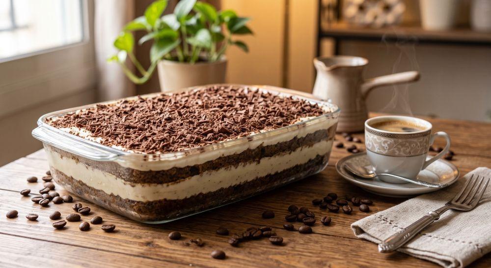 طريقة عمل حلى طبقات الكيك بالقهوة: وصفة سهلة ولذيذة للضيافة ☕🍰