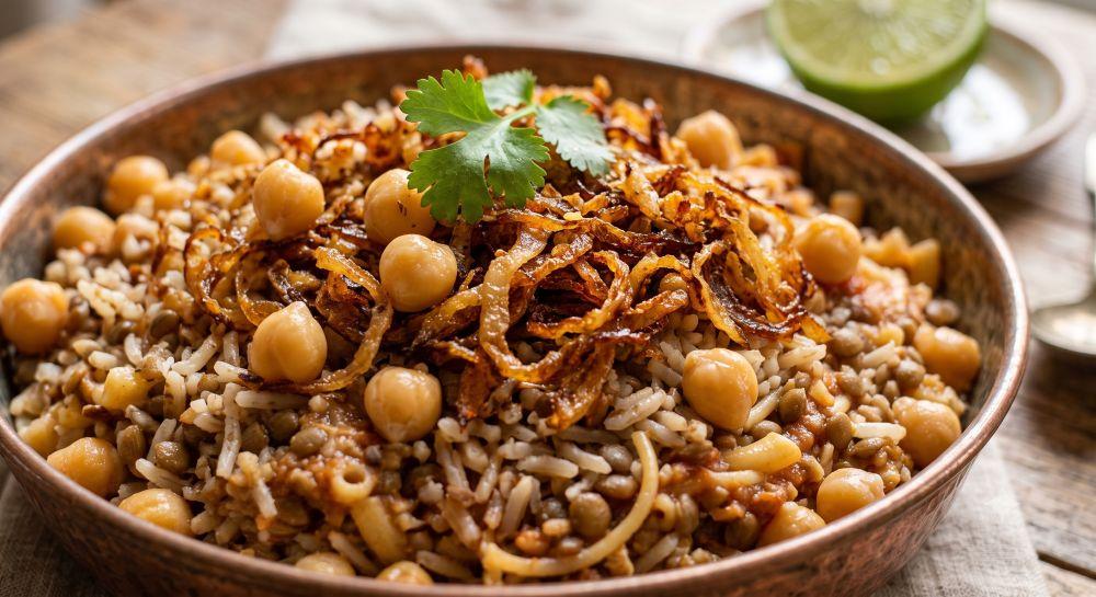 طريقة عمل الكشري المصري الأصلي بالخطوات مثل المطاعم
