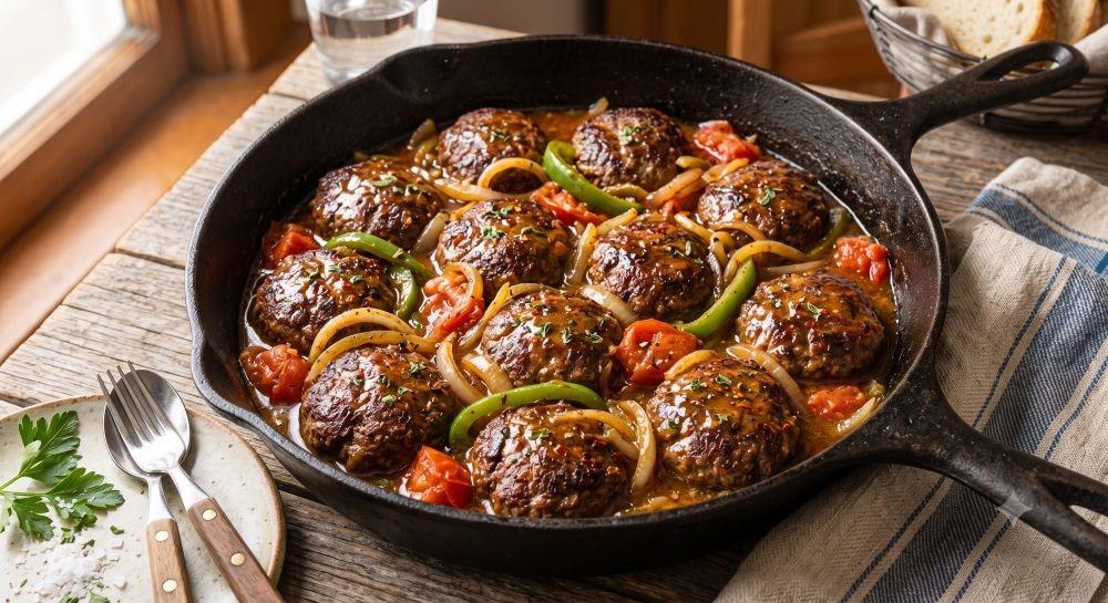 طريقة عمل صينية البرجر بالخضار مع الأرز المحمص | وصفة غداء سهلة وسريعة