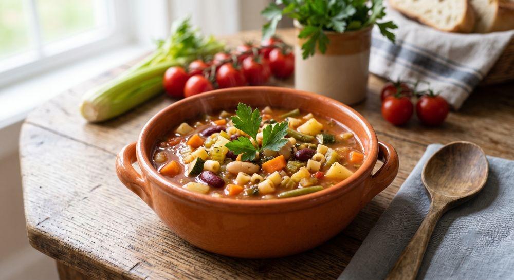 طريقة عمل شوربة المنستروني الإيطالية بخطوات سهلة