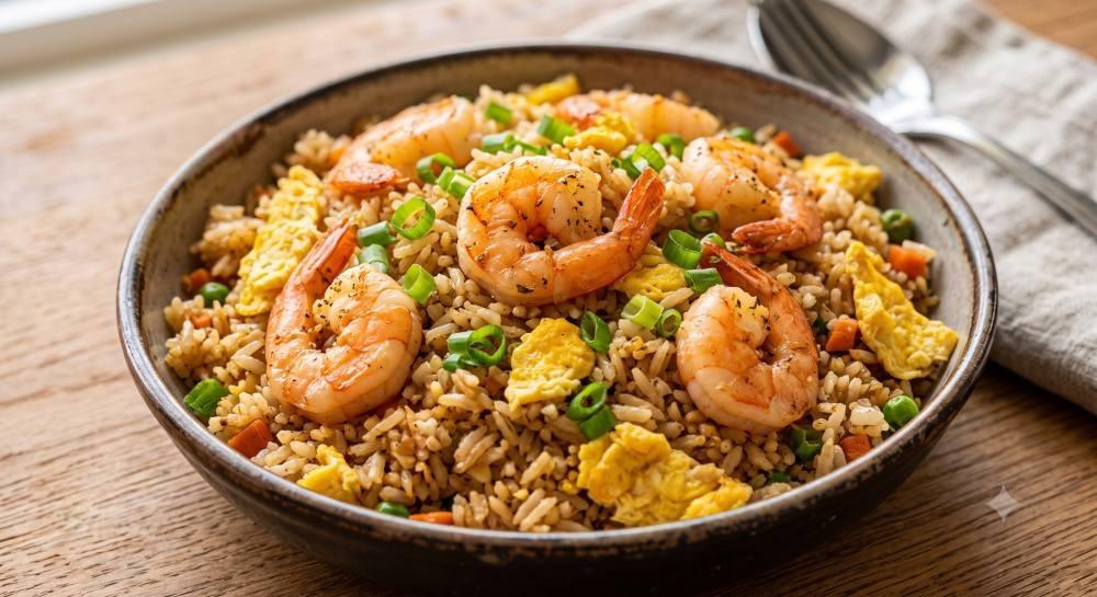 طريقة عمل الربيان مع الأرز المقلي