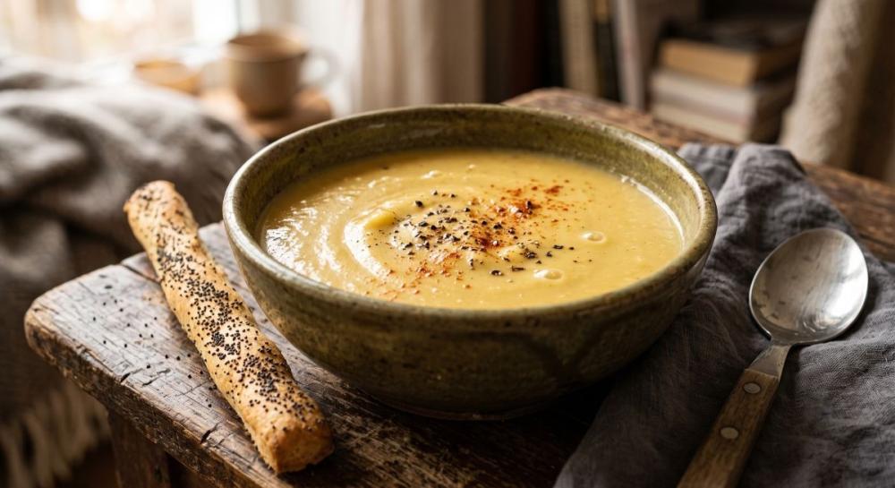 طريقة عمل شوربة البطاطس والقرنبيط بالكريمة والجبن
