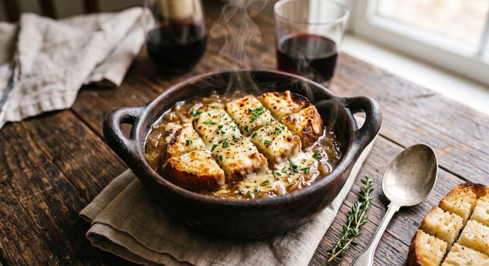 طريقة عمل شوربة البصل مع الجبنة الشيدر