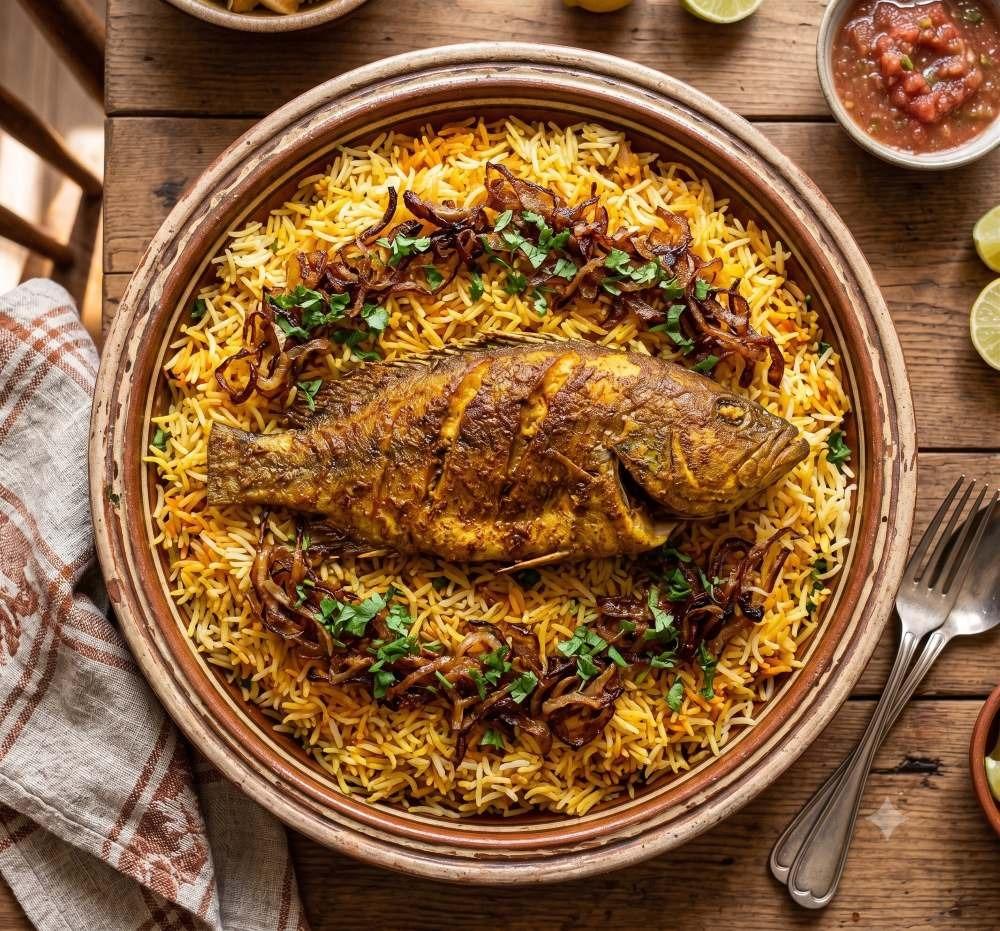 طريقة عمل مجبوس السمك الخليجي