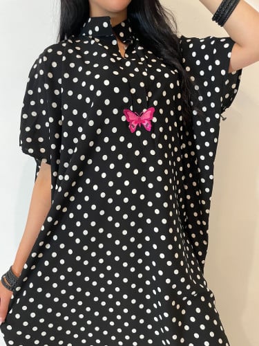 ثويب الفراشة الوردية يومي مريح خفيف لطيف