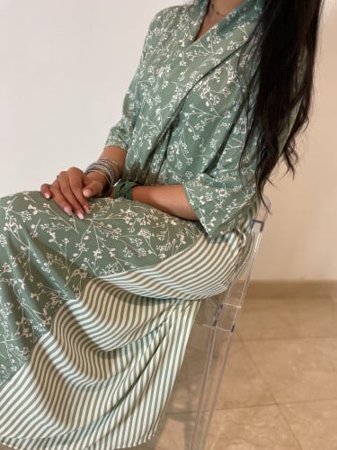 ثويب لف بخامتنا الباردة وبألوان رقيقة ونقشات لطيفة