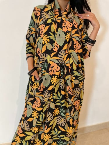 ثويب لف بخامتنا الباردة وبألوان رقيقة ونقشات لطيفة