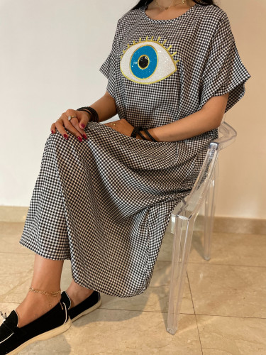 ثويب العين الزرقاء خفيف لطيف بارد ومناسب لكل وقت بإضافة مميزة