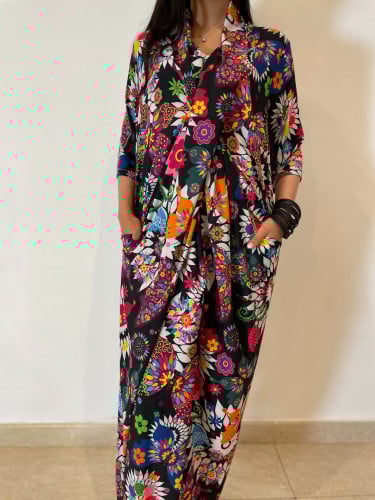 ثويب لف بخامتنا الخفيفة الباردة وبفراشات زاهية