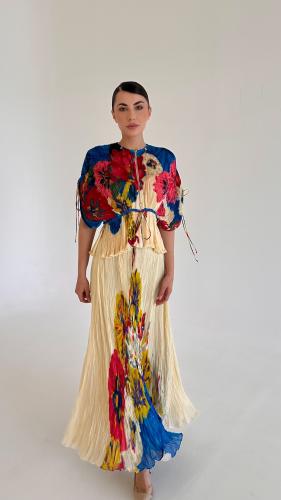 Chiffon Printed Floral Monica Long Skirt and blous...