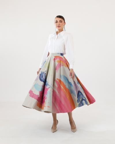 تنورة تفته ملونه Taffeta Skirt