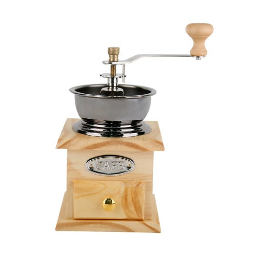 مطحنة بن يدوي مع درج خشبية بني فاتح