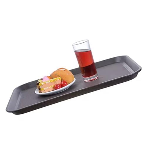 تبسي تقديم مستطيل بني ضد الانزلاق