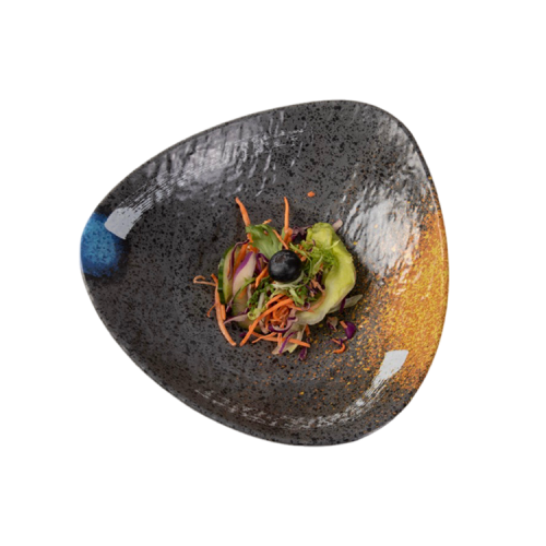 صحن تقديم ميلامين ملون بيضاوي 24.5 سم