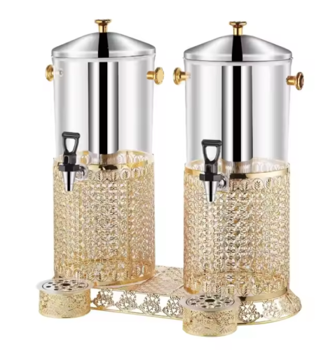 موزع عصير  دبل 16 لتر قاعدة مزخرفة ذهبي