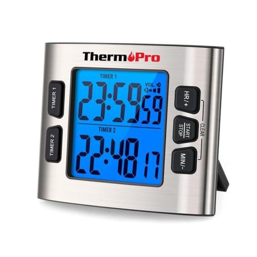 مؤقت وساعة الكتروني للمطبخ 2 خانه