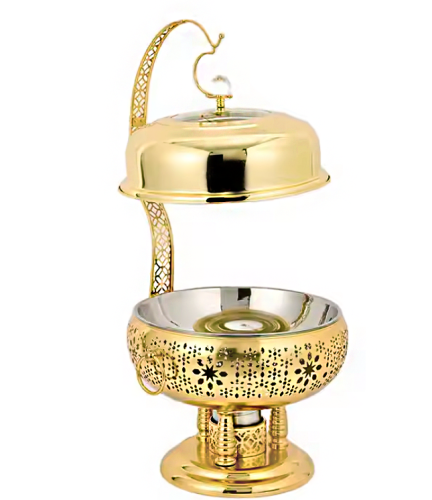 سخان بوفية 8 لتر غطاء تعليق قاعدة مزخرفة ذهبي