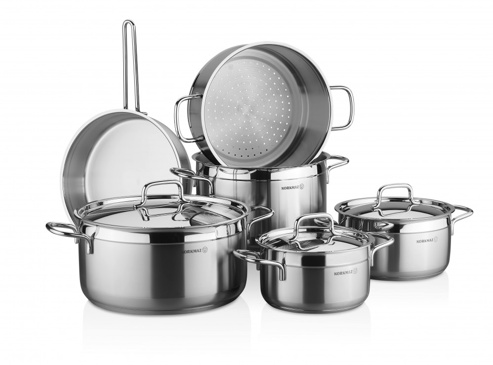 Korkmaz Alfa Stainless Steel Cookware Set 6-Pieces, A1998 - Chef Brand
